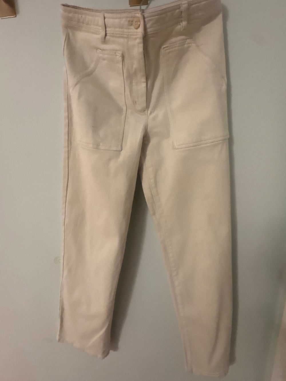 Aritzia Wilfred Free Cream High Rise Straight Leg Pants Size 6